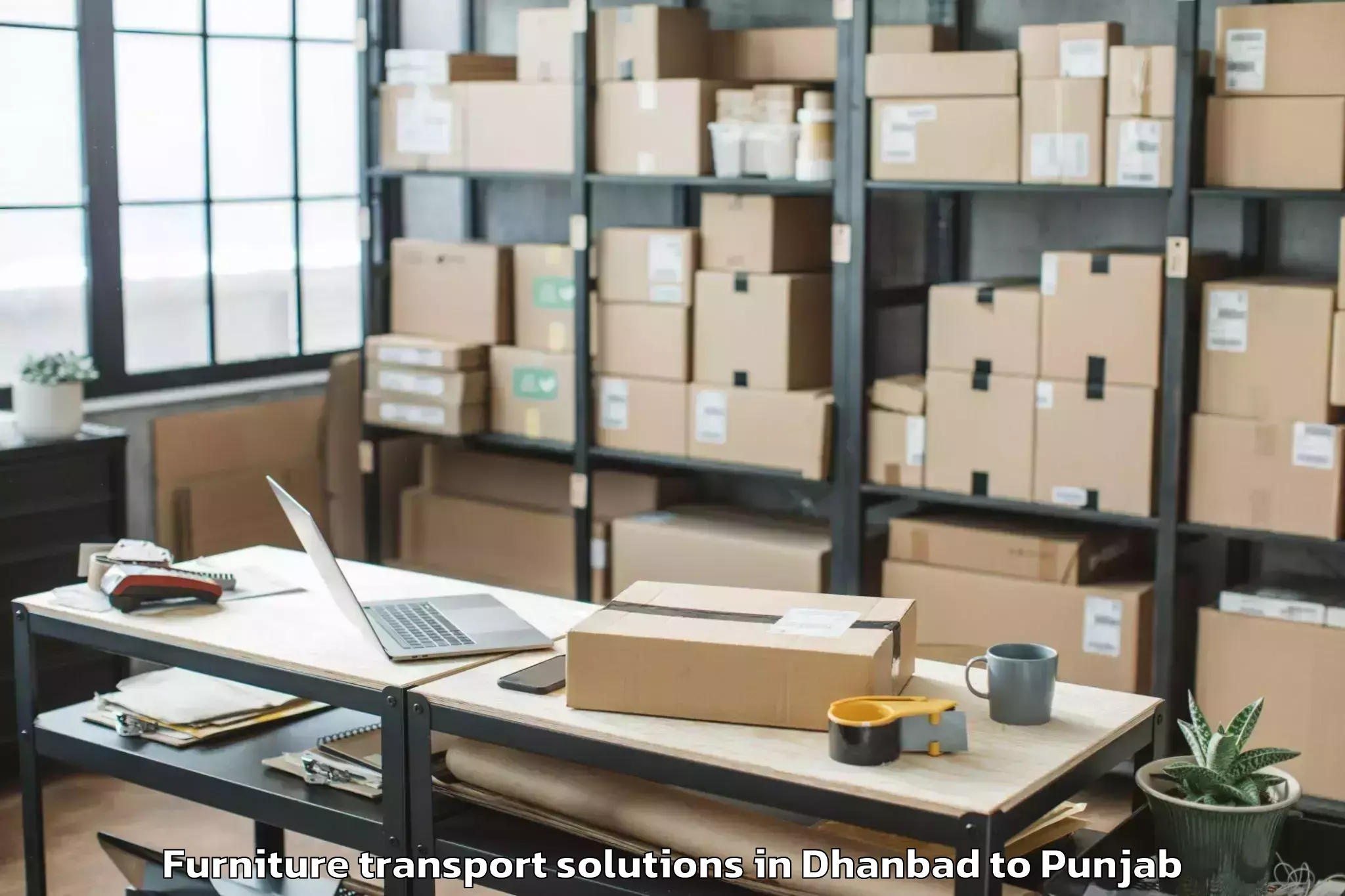 Top Dhanbad to Tapa Furniture Transport Solutions Available